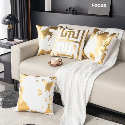 Nordische Luxus Bronzing Kissen Sofa dekorative Kissen kurze Plüsch grenz überschreitende Home Image