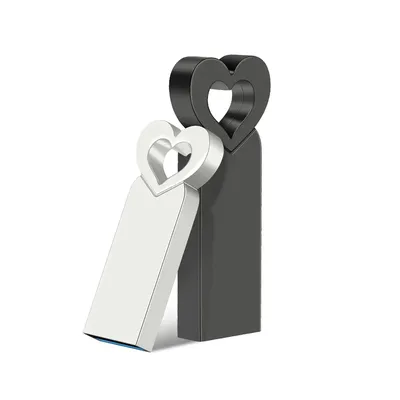 Metallherz USB 3.0-Flash-Laufwerk 128 GB Kreative Geschenke Memory Stick Rose Golden Pen Drive 64 GB Image