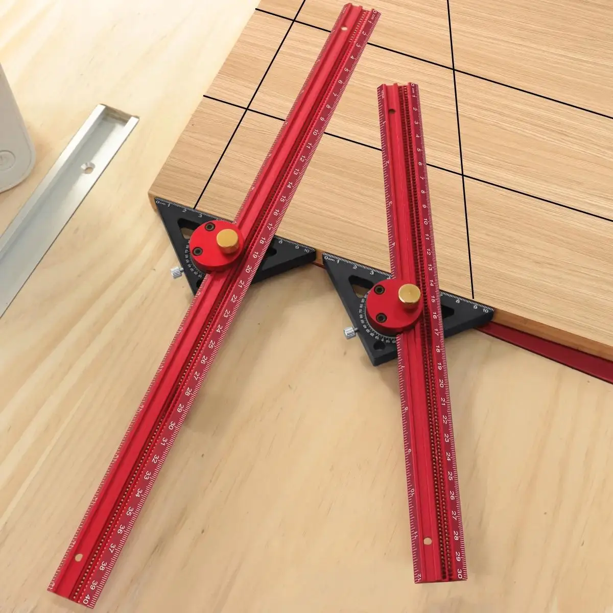 360 Grad Schreiber Lineal-Holz bearbeitung quadratische Präzision T-Typ Loch Lineal Aluminium Schieber Lineal-Carpenty Markierung lehre DIY Layout Image