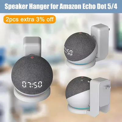 Wand Montiert Kleiderbügel Stand für Echo Dot 5/4 Kunststoff Lautsprecher Halter Kabel Management Image