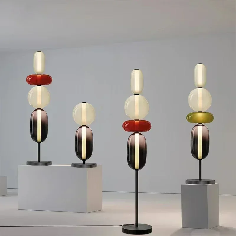 Italienische Designer Kreative Farbige Glas-LED-Stehleuchte für Wohnzimmer, Schlafzimmer, Arbeitszimmer, Tischlampen, Innenbeleuchtung, Deko-Süßigkeitenlichter