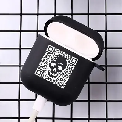 Skelett-QR-Code, einzigartiges Design, coole Airpod-Hülle, coole Kopfhörer-Abdeckung für AirPods 2, Image