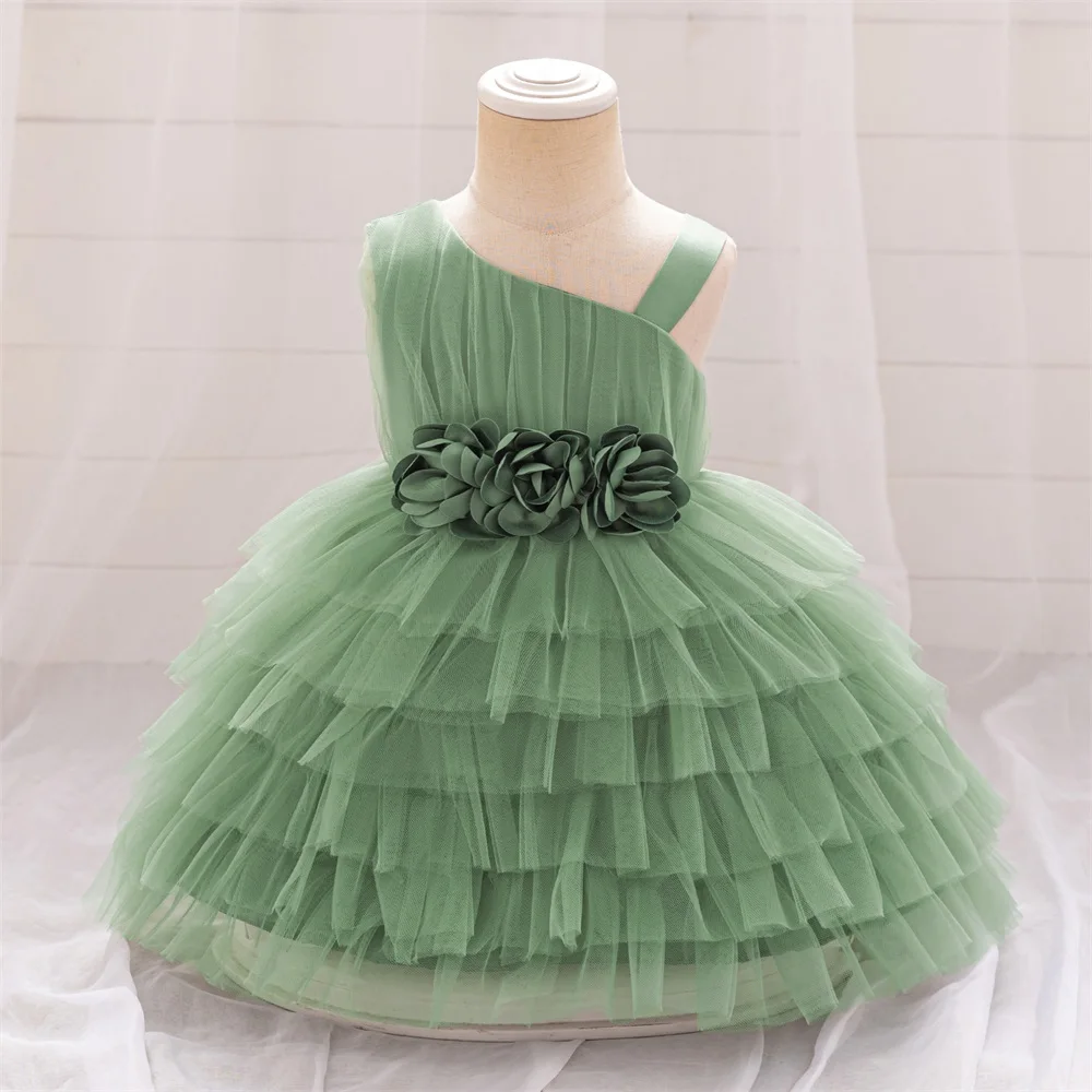 Vintage lila Blume Party kleid für Baby Kinder 1. Geburtstag Tutu Prinzessin Kleid Säuglings spitze Kostüme Säuglings mode Hochzeits kleidung Image
