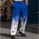 Christmas Men's Christmas Scene Printed Pants Snowflake Business Casual 3D Print Trousers Outdoor Street Wear to work Polyester Black and White Wine Yellow S M L High Elasticity Pants