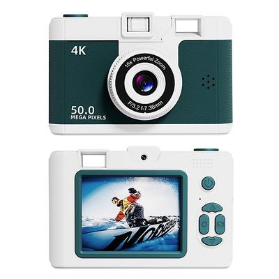 4K Retro Digital Camera Vlogging Camera WiFi with 2.4 LCD HD Screen 1080P 16X Compact Digital Zoom Camera Wide Angle Point and Shoot Camera