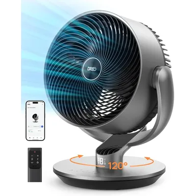 16 Inch 25dB Quiet Smart Fans for Bedroom, DC Room Fan with Remote, 120°+120° Oscillating Fan, 6