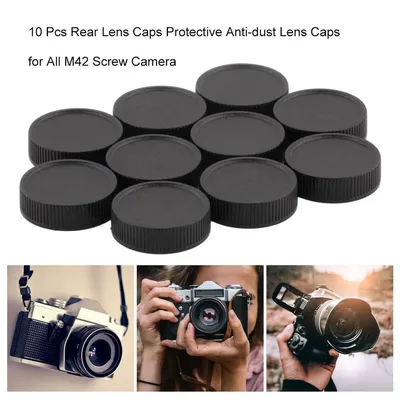 10 Pcs Rear Lens Caps Protective Anti-dust Lens Caps for All M42 Screw Camera Portable Plastic Lens