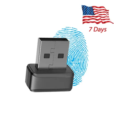 USB Fingerprint Reader for Windows 11/10 Hello Desktop, Laptop, 0.05s 360-Degree Sensor Security