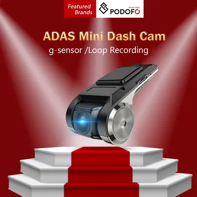 Podofo ADAS Car DVRs Android Multimedia Player Full HD DVR Dash Cam Camera LDWS Mini Auto Recorder