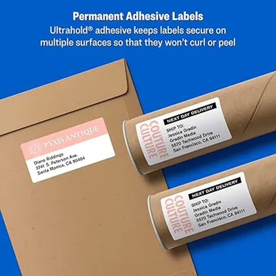 Avery Shipping Address Labels,Laser Printers,250 Labels,2x4 Labels,Permanent Adhesive,TrueBlock,5