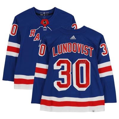 Henrik Lundqvist – signiertes blaues Adidas-Authentiktrikot der New York Rangers Image