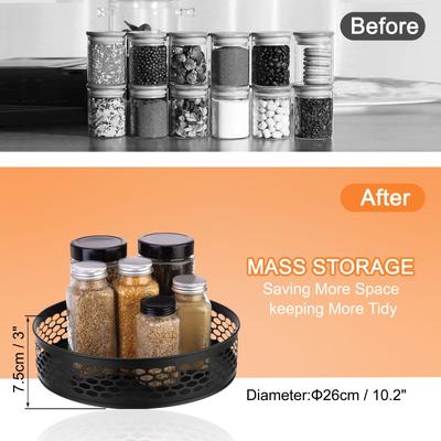 Lazy Susan Turntable Organizer with Turntable Height Adjustable