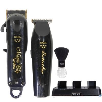 Wahl Barber Combo - 5 Star Cordless Magic Clip & Cordless Detailer Li + Power Station Multi-Charge 3 Tools At Once + Neck Duster