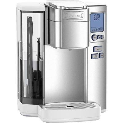 Cuisinart Single Serve 1 Cup Coffee Tea Maker Machine w/ 5 Serving Sizes and Adjustable Temperature for Individual Coffee Pods,
