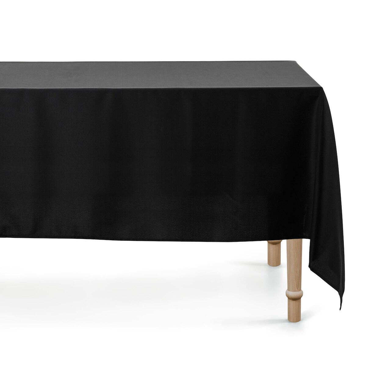 PartyDeco Tischdecke 180x300cm rechteckig Stoff Polyester Tischtuch Stofftischdecke Geburtstag Party Silvester Halloween Trauerfeier Partytischdecke Schwarz Image