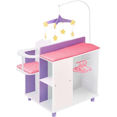 Teamson Kids - Olivia's Little World Puppen-Wickelstation, Wickeltisch mit Hochstuhl & Mobile, Image