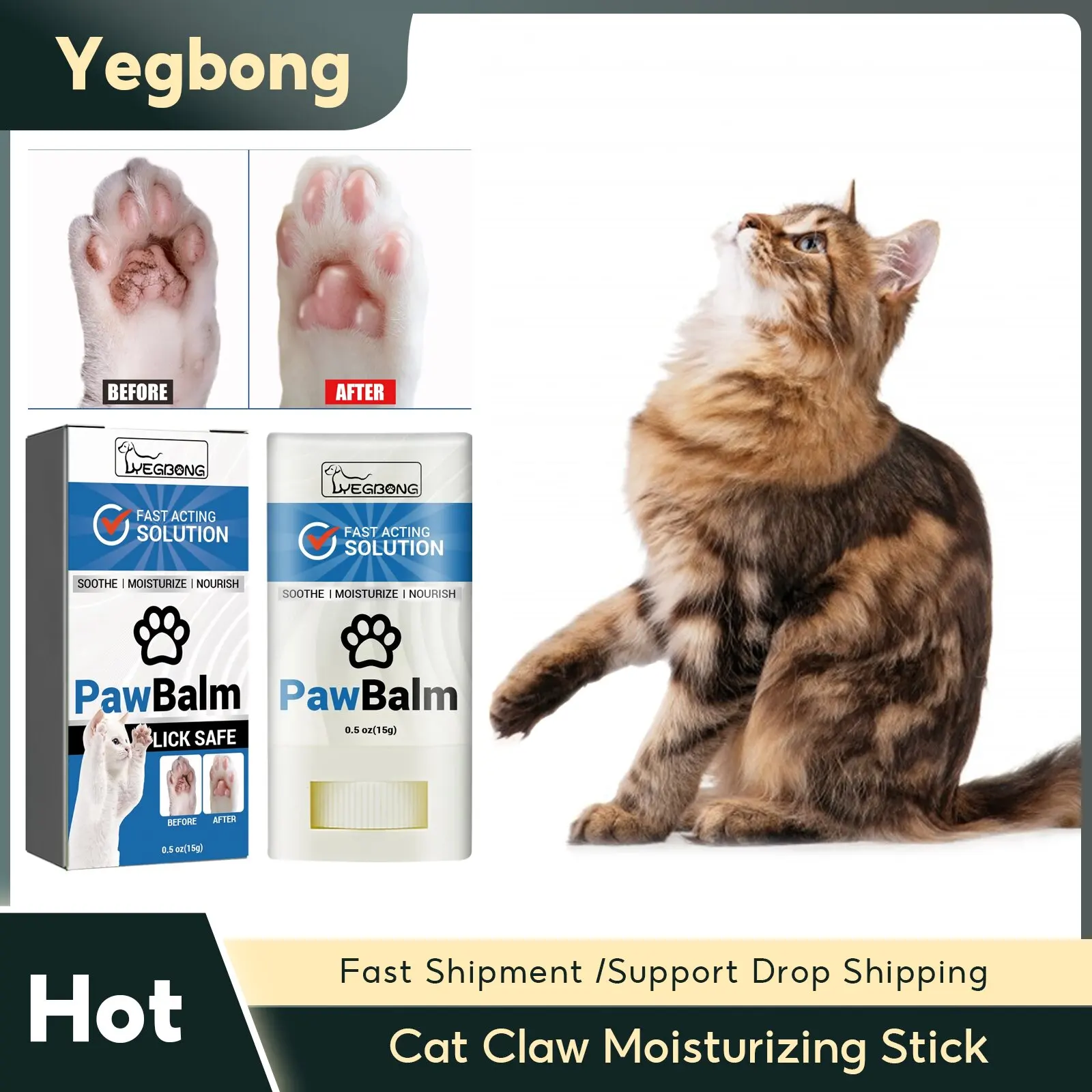 Katzen klaue Feuchtigkeit sstab Anti-Rissbildung schützen Katzen pfoten polster verhindern trockene juckende Klaue Haustier Nasen Pfoten Butter Schnuller Katzen pfoten balsam Image