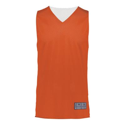 Augusta Sportswear 162 Youth Tricot Mesh Reversible 2.0 Jersey in Orange/White size Small | Polyester