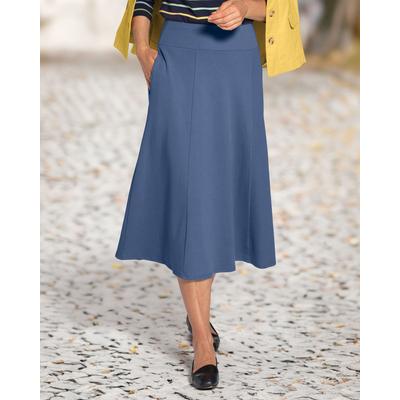 Blair Women's Everyday Knit Solid Skirt - Blue - PL - Petite