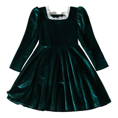 TJAZFJPA Baby Girl Dresses 3-6 Months Teen Kids Girls Solid Lace Long Sleeve Trendy Birthday Princess Dresses Fall Toddler Dress 5T Girls Formal Dresses 2-3 Years