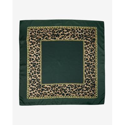 Boston Proper - Emerald Green - Chain and Cheetah Scarf