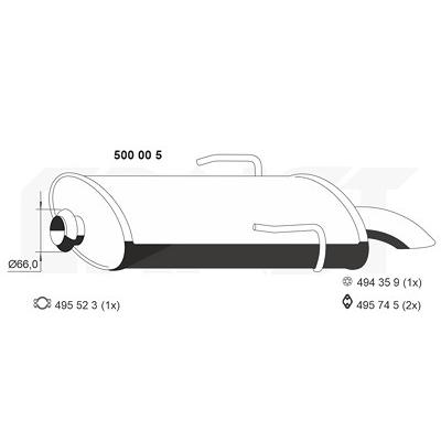 Ernst Endschalldämpfer [Hersteller-Nr. 500005] für Peugeot Image