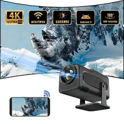 HY320mini, 300ANSl lumen Android version 11, WiFi6 high-definition native 1080P supportfor 4K