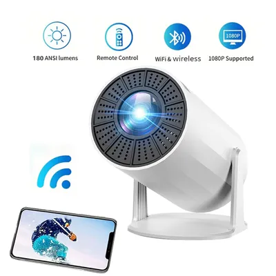 Rotating mini projector, native 720P high-definition 180ANSI upgraded projector, supports 1080P 4K