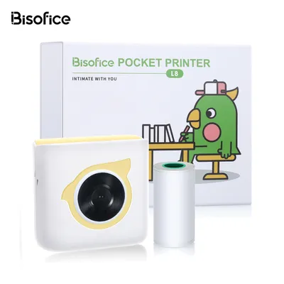 Bisofice L8 Mini Thermal Printer Pocket Label Maker Portable Photo Printer for Picture DIY Meno