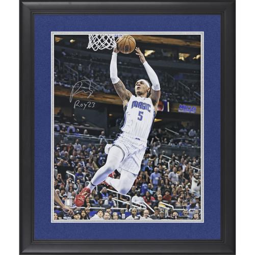 Paolo Banchero Orlando Magic - signiertes, gerahmtes Foto (16 x 20 Zoll) in Weiß, Layup-Fotografie (16 x 20 Zoll)