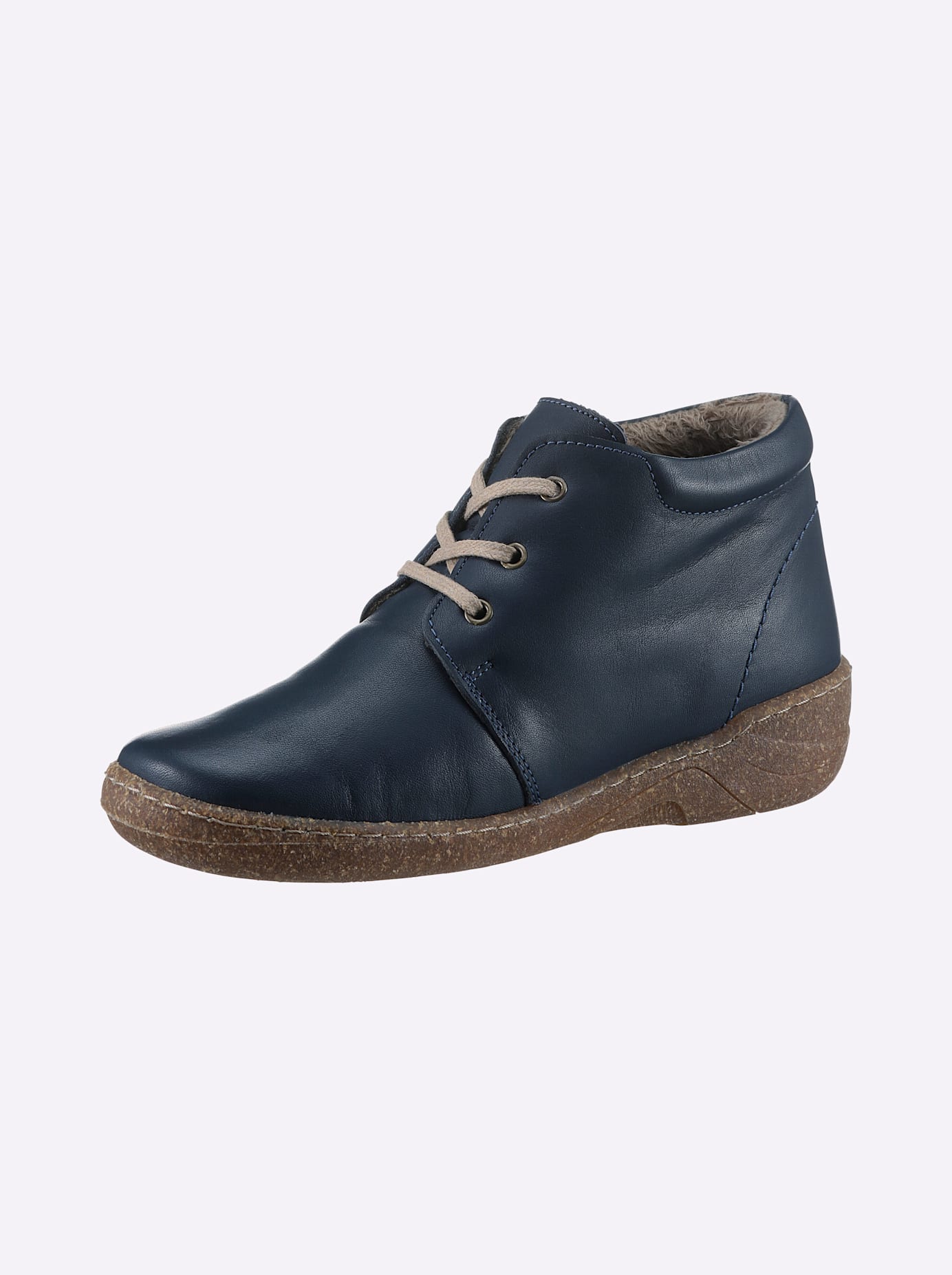Stiefelette CASUAL LOOKS, Damen, Gr. 38, blau (jeansblau), Glattleder, Schuhe Stiefelette
