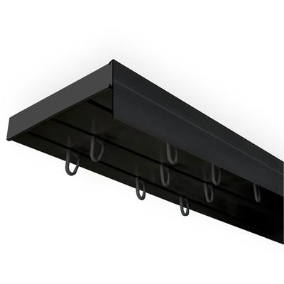 Gardinenschiene SN DECO GROUP "Vorhangschiene SH mit Blende" Gr. 8, schwarz, L:400cm T:8,95cm, Kunststoff, Gardinenstangen Image