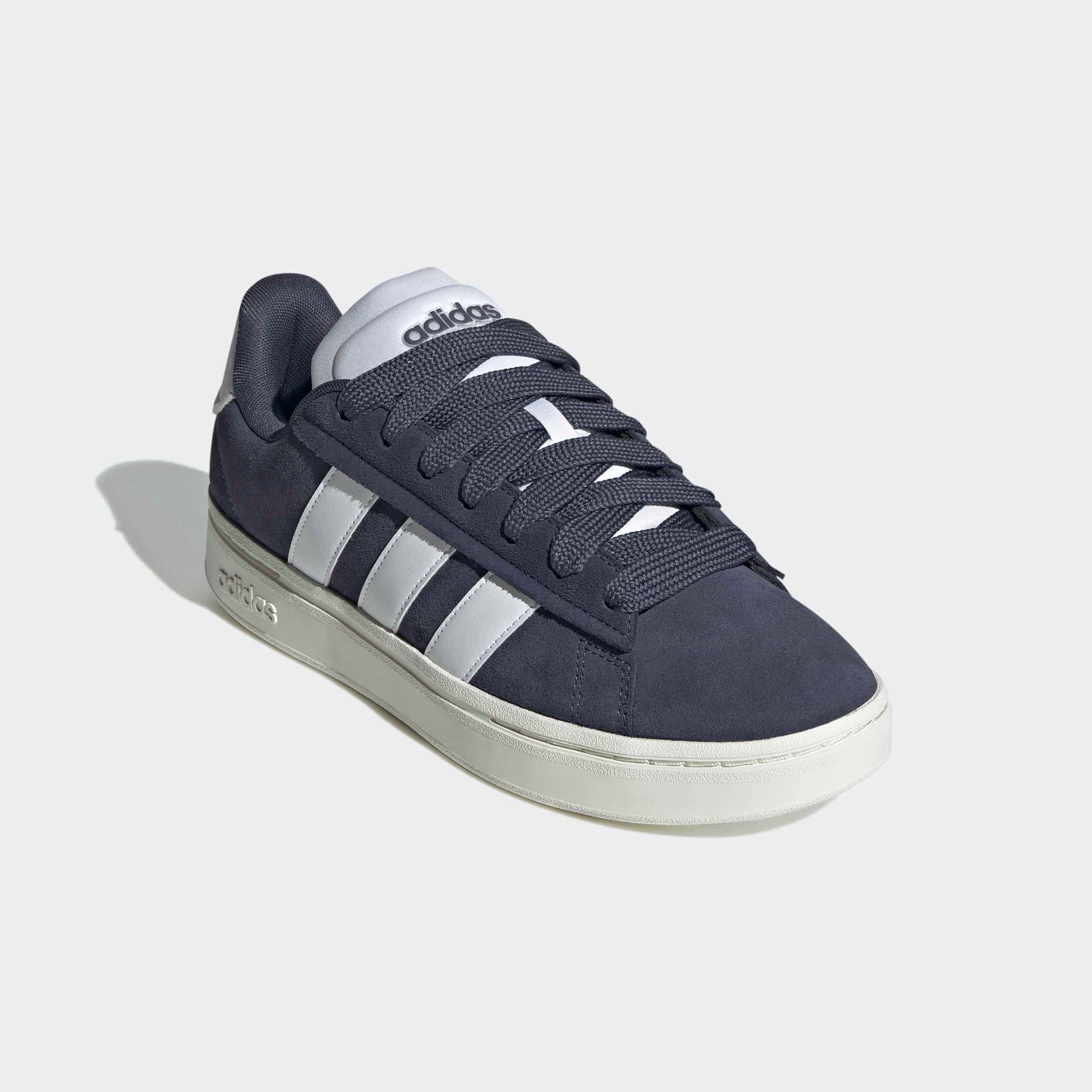 Sneaker ADIDAS SPORTSWEAR "GRAND COURT ALPHA", Herren, Gr. 48, blau (shadow navy, cloud weiß, shadow navy), Leder, Synthetik, Schuhe Sneaker, Design inspiriert vom adidas Campus 00