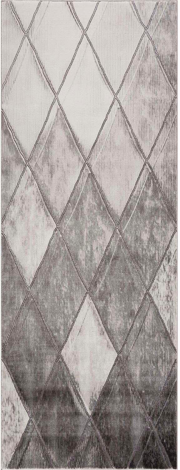 Läufer CARPET CITY "Noa 9313" Gr. 12, grau, B:80cm H:11mm L:300cm, Kunstfaser, Teppiche, Kurzflor, Modern, Weicher For, Pflegeleicht Image