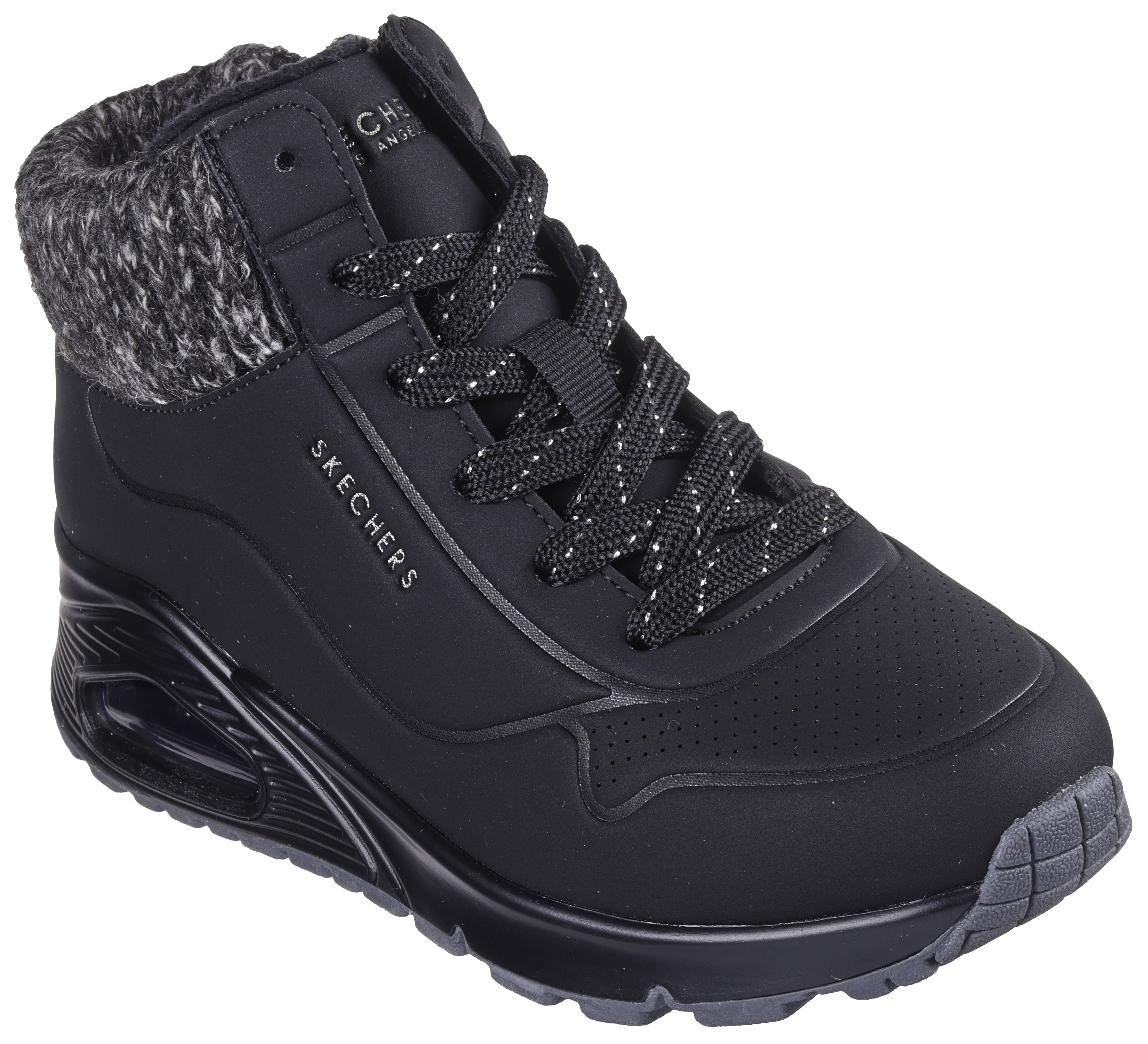 Sneaker SKECHERS "Uno Gen1 - Darling Daze", Kinder, Gr. 32, schwarz, Lederimitat, Textil, Schuhe, Schnürboots, Winterstiefel, High Top Sneaker mit Warmfutter Image