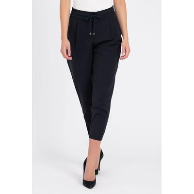 Stoffhose RECOVER PANTS "Bundfaltenhose", Damen, Gr. 50, Normalgrößen, blau (marineblau), 48% Polyamid;40% Viskose;12% Elasthan, unifarben, relaxed fit 3/4-Länge, Hosen, mit Unimuster Image
