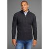 Troyer DELMAO "Bis Größe 3XL", Herren, Gr. L (52/54), blau (marine, melange), Strick, Obermaterial: 80% Polyacryl, 20% Baumwolle, Zopfmuster, meliert, casual, normal, Langarm Rippstrickbündchen, Pullover, mit Zopfmuster