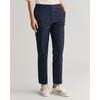 Stoffhose GANT "SLIM SLACK", Damen, Gr. 36, N-Gr, blau (evening blau), Web, Obermaterial: 59% Baumwolle, 38% Polyamid, 3% Elasthan, casual, slim fit, Hosen, mit Bügelfalten an Vorder- und Rückseite