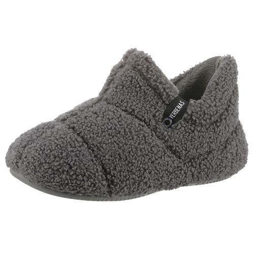 Hüttenschuhe VERBENAS ""Yeti Gales"", Damen, Gr. 37, grau (dunkelgrau), Textil, sportlich, Schuhe Pantoffeln Plüsch Hausschuh Hausschuh, Hausschuh, Homeslipper, Schlupfschuh zum Wohlfühlen