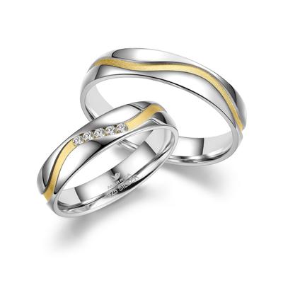 Verlobungsring MARRYA "Silber Ringe Trauringe Eheringe Partnerringe" Gr. 54, gold (herren ring, silber, gold), Fingerrin