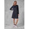 Jerseykleid CECIL, Damen, Gr. S (38), US-Größen, blau (deep petrol), Stoff, 50% Polyester, 42% Viskose, 8% Metallfasern, gestreift, casual, gerade knielang, ohne Ausschnitt, Langarm Bündchen, Kleider, mit Kapuze