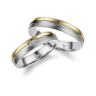 Trauring MARRYA "Titan Ringe Trauringe Eheringe Partnerringe" Gr. 68, gold (damen ring, gold, silber), Fingerringe, Dame