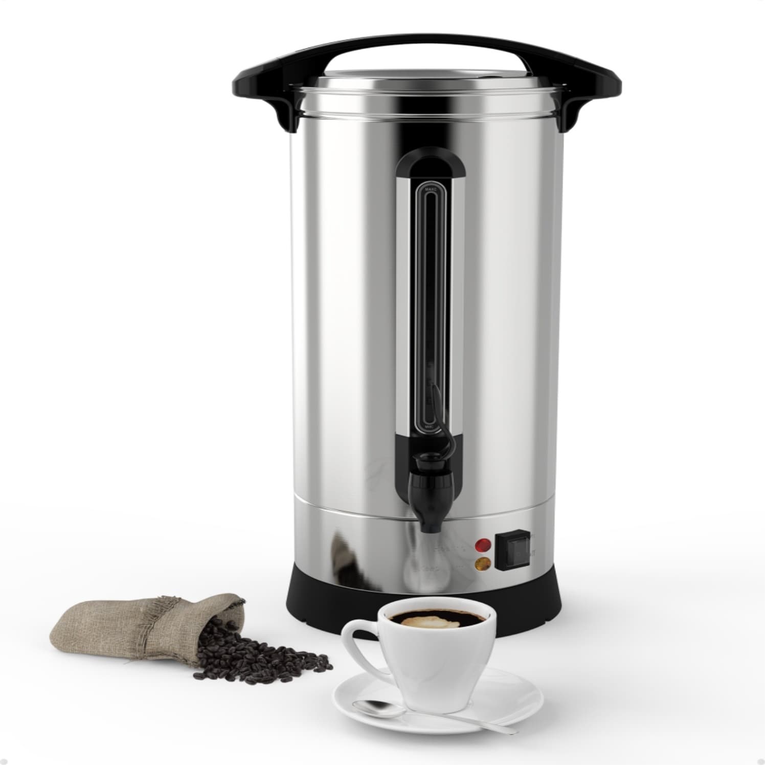 110 cups - 16L Commercial Coffee Maker, F-Type Electric Coffee Maker, Fast Brewing Stainless Steel Water Heater