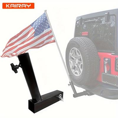 TEMU Kairay Hitch Mount Flagpole Holder Universal For Standard 2 Inch Hitch Receivers Fit For Truck Suv Rv Pickup