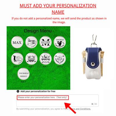 TEMU 1pc Personalized Pu Leather Golf Ball Holder With Clip - Custom Engraved Waist Golf Bag Sleeve - Portable Golf Tee Organizer - Unique Christmas