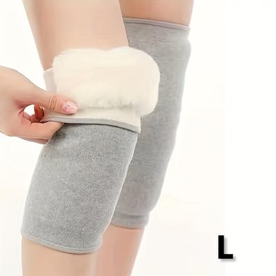 TEMU Thick Fleece-lined Leg Warmers For Elderly - Cozy Knit , Motorcycle Compatible