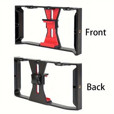 "TEMU Versatile Handheld With Microphone Stand, Abs Material - Includes 3 Cold Shoe & Multiple 1/4" Expansion Ports For Live Streaming And Photography" Image