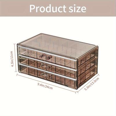 TEMU Superlele 1pc Plastic Jewelry Storage Box, Jewelry Organizer Box With Drawer, Jewelry Boxes For Women Girls, For Earring Ring Necklace Bracelet Watch, Christmas Gifts.