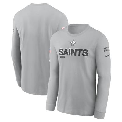 Graues Nike New Orleans Saints 2024 Salute To Service Langarm-T-Shirt für Herren Image