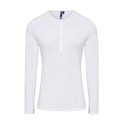 Premier Womens/Ladies Long John Plain Roll Sleeve T-Shirt (Weiß) Image